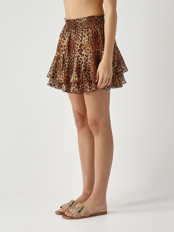 3. Falda Eivissa para mujer de algodón y seda. Marrón MC2 Saint Barth eiv001