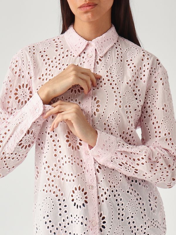 5. Camicia donna Meredith in cotone Rosa sangallo MC2 Saint Barth mdh001