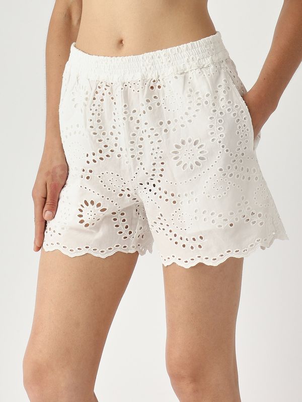 5. Shorts de mujer Meave de algodón Blanco MC2 Saint Barth mea002