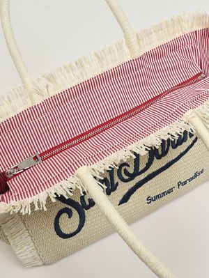 5. Bolso de mujer Vanity Straw de rafia Marfil
