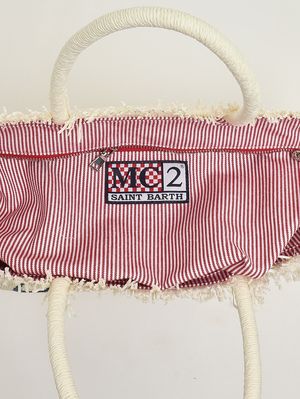 4. Bolso de mujer Vanity Straw de rafia Marfil