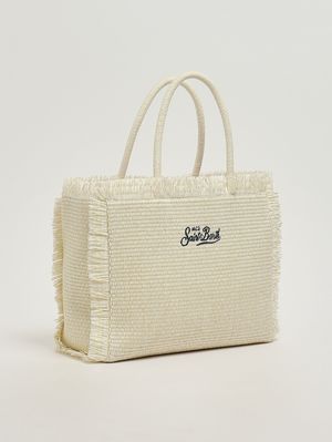 3. Bolso de mujer Vanity Straw de rafia Marfil