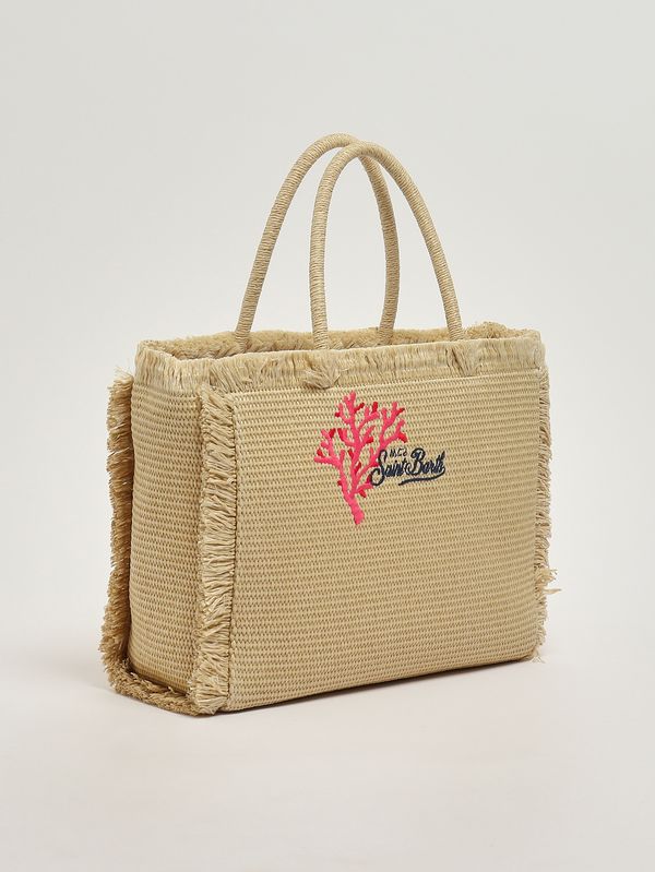 3. Damenhandtasche Vanity Straw aus Bast und Baumwolle Beige MC2 Saint Barth vani021