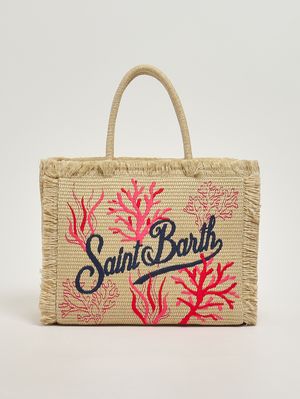 1. Damenhandtasche Vanity Straw aus Bast und Baumwolle Beige
