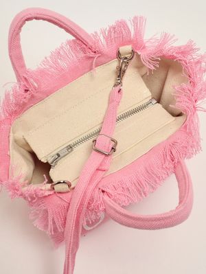5. Vanity Mini Damentasche aus Leinen Leinen 21 Rosa