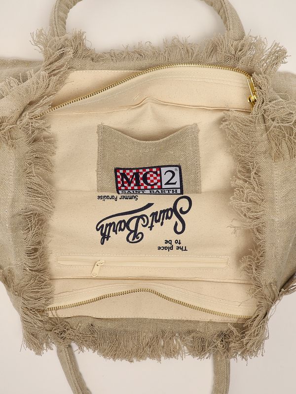 3. Sac Vanity pour femme en lin Beige MC2 Saint Barth vani022