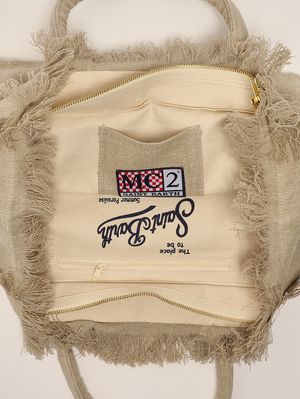 3. Sac Vanity pour femme en lin Beige