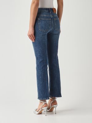 4. Jeans de mujer de algodón elástico Vaquero azul