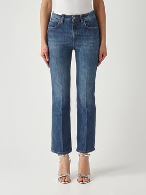 1. Jeans de mujer de algodón elástico Vaquero azul