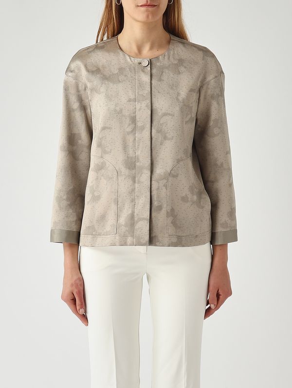 1. Giacca donna in tessuto jacquard Greige Emporio Armani ew004329te20059