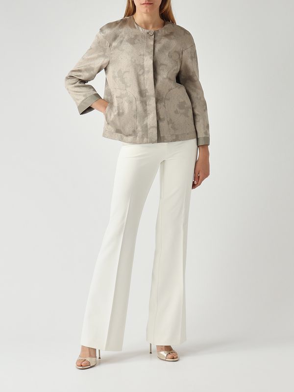 2. Giacca donna in tessuto jacquard Greige Emporio Armani ew004329te20059