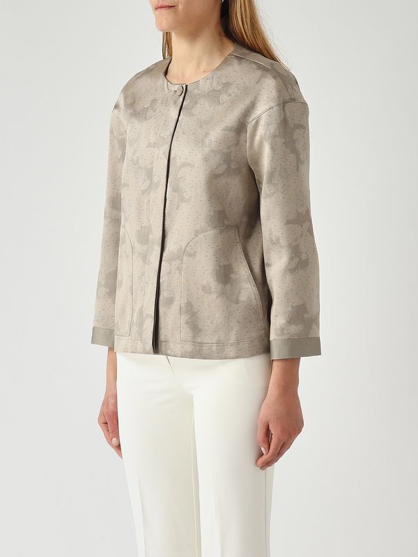 3. Giacca donna in tessuto jacquard Greige Emporio Armani ew004329te20059