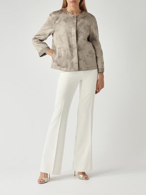 2. Giacca donna in tessuto jacquard Greige