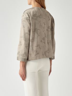 4. Giacca donna in tessuto jacquard Greige