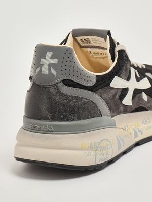 5. Mick 0.1 8119 men's leather and mesh sneakers Black