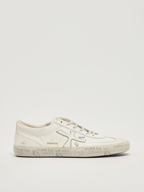 1. Herren-Sneaker David 8091 aus Leder Weiß Premiata dav08091