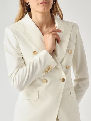 5. Damenblazer Alicya aus Stretch-Schurwollmischung Sahne