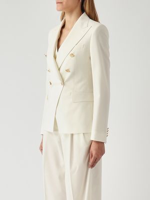 3. Damenblazer Alicya aus Stretch-Schurwollmischung Sahne