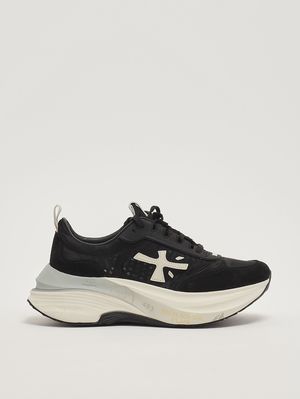 1. Hill 8241 women's sneakers in leather and nylon Black