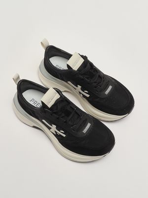 2. Hill 8241 women's sneakers in leather and nylon Black