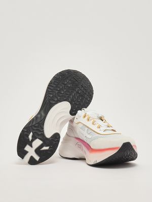 4. Damen-Sneaker Hill 8239 aus Leder und Mesh Weiß