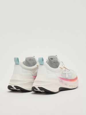 3. Damen-Sneaker Hill 8239 aus Leder und Mesh Weiß