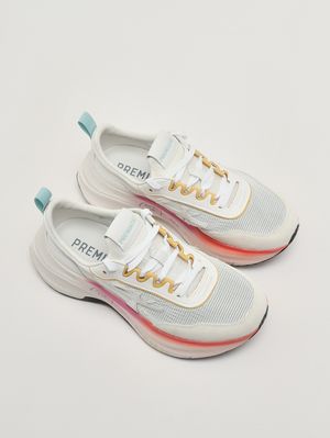 2. Damen-Sneaker Hill 8239 aus Leder und Mesh Weiß