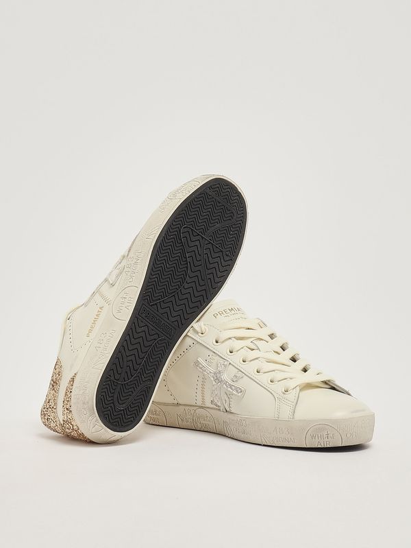 4. Sneakers donna Stevend 8059 in pelle Bianco-Oro Premiata stevend8059