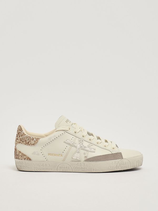 1. Sneakers donna Stevend 8059 in pelle Bianco-Oro Premiata stevend8059