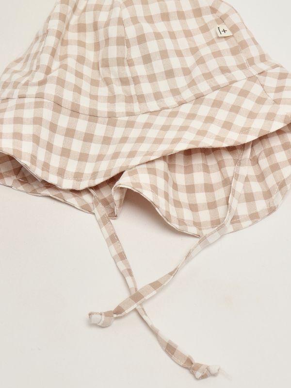 3. Cappello neonata in misto cotone Bianco-Taupe 1+ in the family egas
