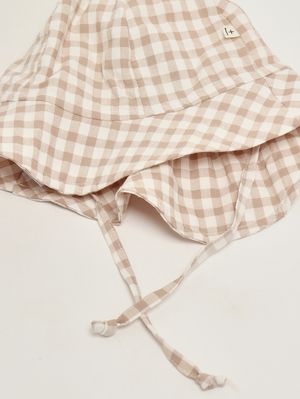 3. Cappello neonata in misto cotone Bianco-Taupe