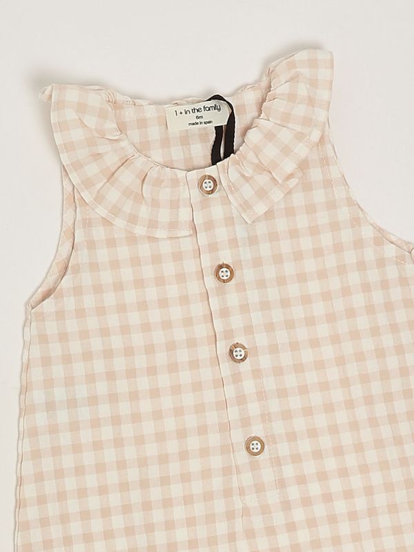 3. Tuta neonata in misto cotone Bianco-Nude 1+ in the family egina