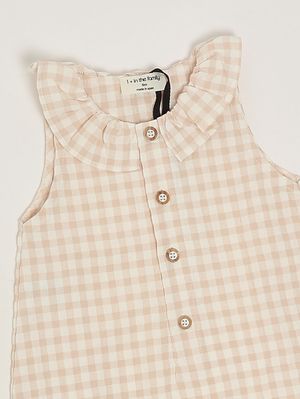 3. Tuta neonata in misto cotone Bianco-Nude