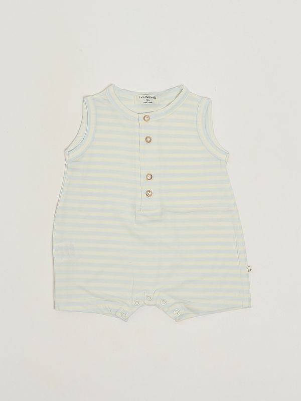 1. Baby-Strampler aus Stretch-Baumwollmix Weiß-Hellblau 1+ in the family pedro