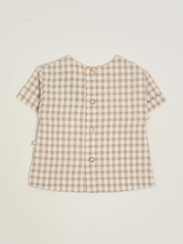 2. Camicia neonato in misto cotone Bianco-Beige 1+ in the family santorini