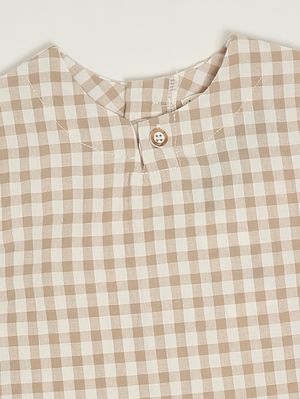 3. Camicia neonato in misto cotone Bianco-Beige