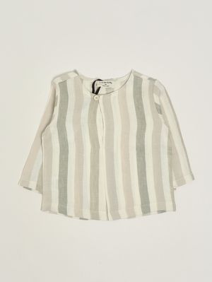 1. Camicia neonato in lino Beige-Verde
