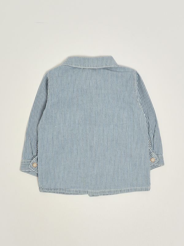 2. Camicia neonato in cotone Bianco-Azzurro 1+ in the family arta