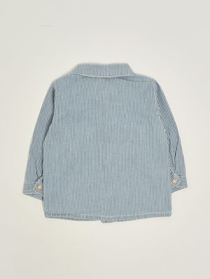 2. Camicia neonato in cotone Bianco-Azzurro