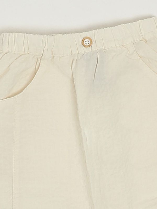 3. Pantaloncino neonato in cotone stretch Ecrù 1+ in the family argos