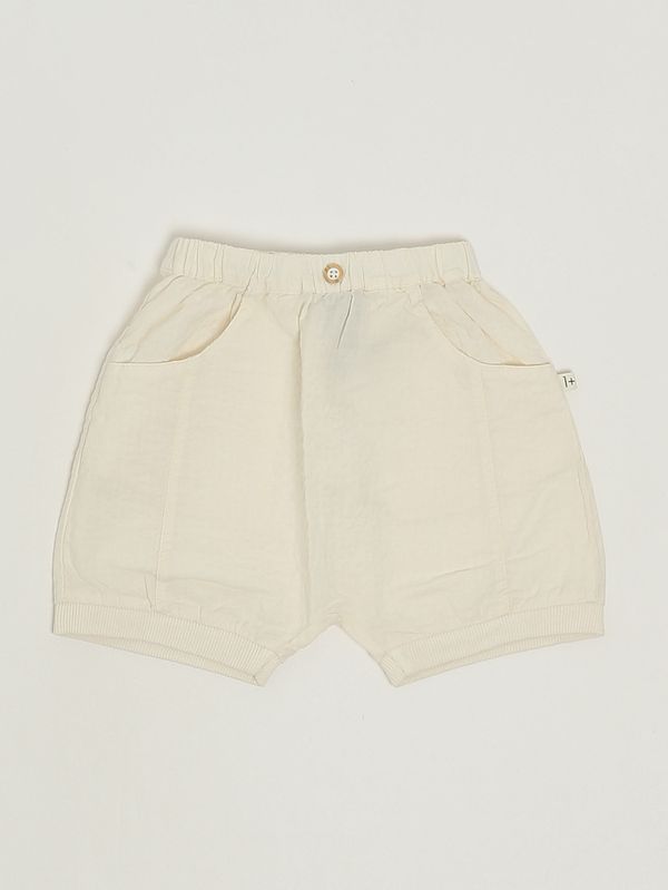 Pantaloncino neonato in cotone stretch Ecrù 1+ in the family