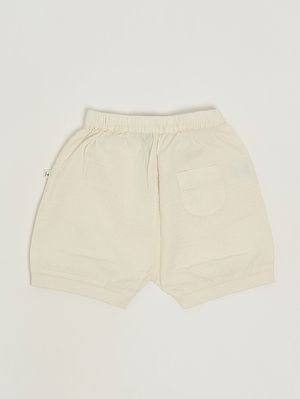 2. Pantaloncino neonato in cotone stretch Ecrù