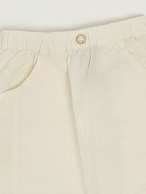 3. Pantaloncino neonato in cotone stretch Ecrù
