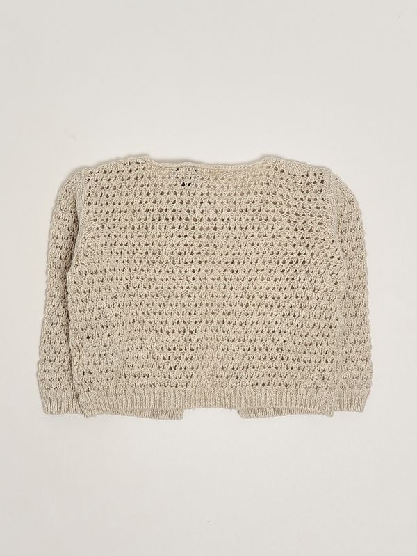 2. Cardigan neonata in cotone e lino Beige 1+ in the family fontanilles