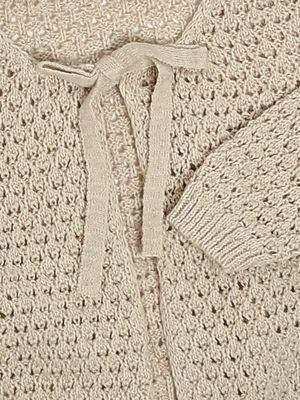 3. Cardigan neonata in cotone e lino Beige