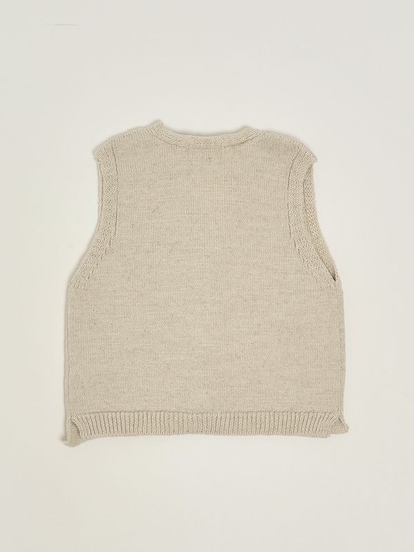 2. Gilet neonato in cotone e lino Beige 1+ in the family gino