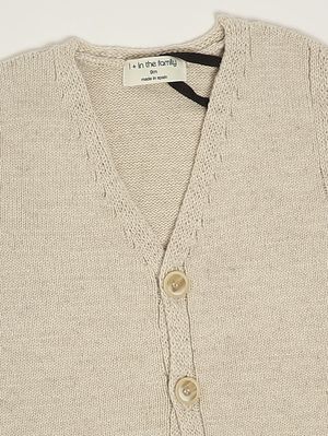 3. Gilet neonato in cotone e lino Beige