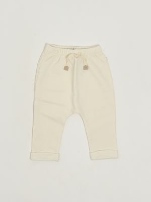 1. Pantalone neonato in misto cotone Ecrù