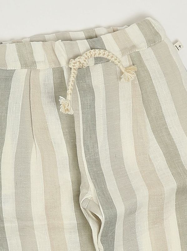 3. Pantalone neonato in lino Beige-Verde 1+ in the family regencos