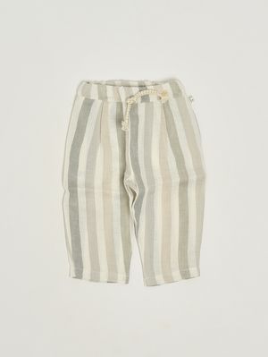 1. Pantalone neonato in lino Beige-Verde